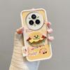 KEYSION Cartoon Cute Plush Embroidery Case for Realme 14 Pro+ 5G with Lanyard Shockproof Phone Cover for OPPO Realme 14 Pro 5G