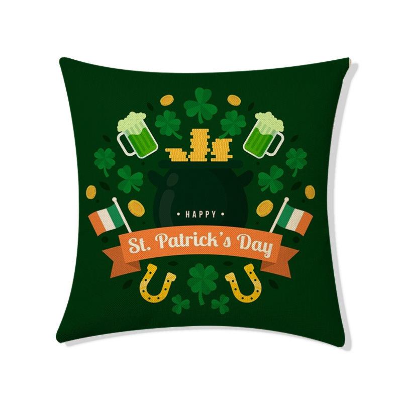 St. St. Patrick's Day Kissen Heim Lendenkissen Vierblättriges Kleeblatt Sofakissenbezug Kissenbezug