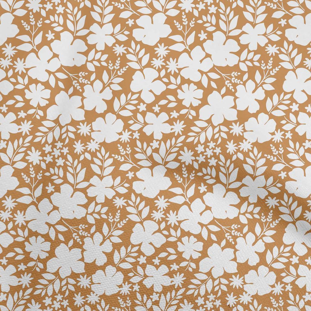 oneOone Baumwoll-Flex Brauner Stoff Asiatisches Mosaik Kleiderstoff Druckstoff Meterware 40 Zoll