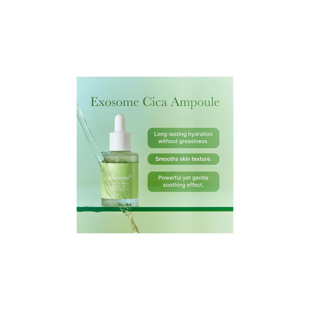Medicube Exosome Cica Tea Tree Ampoule for Sensitive Skin with Centella Asiatica - Helps Reduce Redness and Breakouts | Low-Irrita