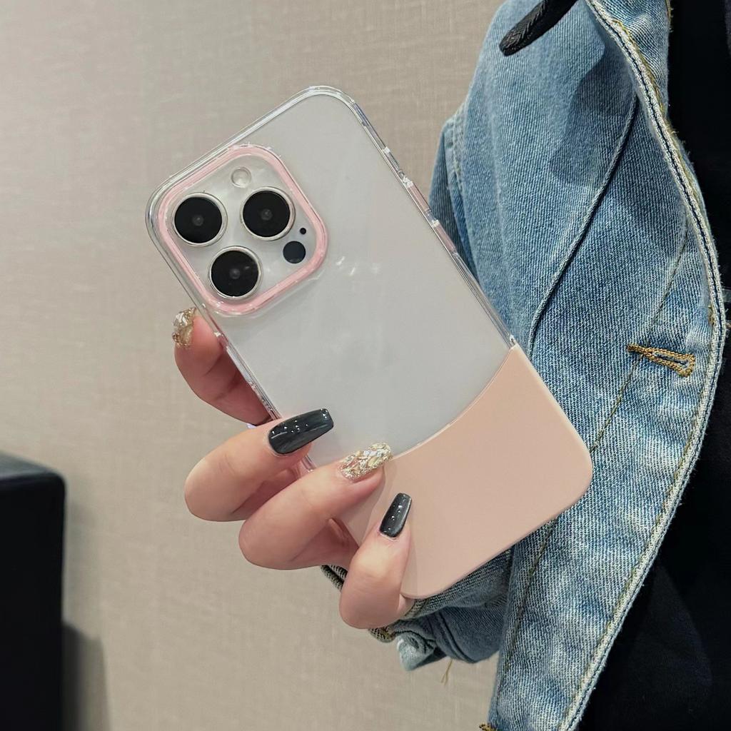 Applicable To IPhone 15 Two-color Splicing Mobile Phone Case Apple 14 Full-inclusive PC Creative Two-in-one Protection Case