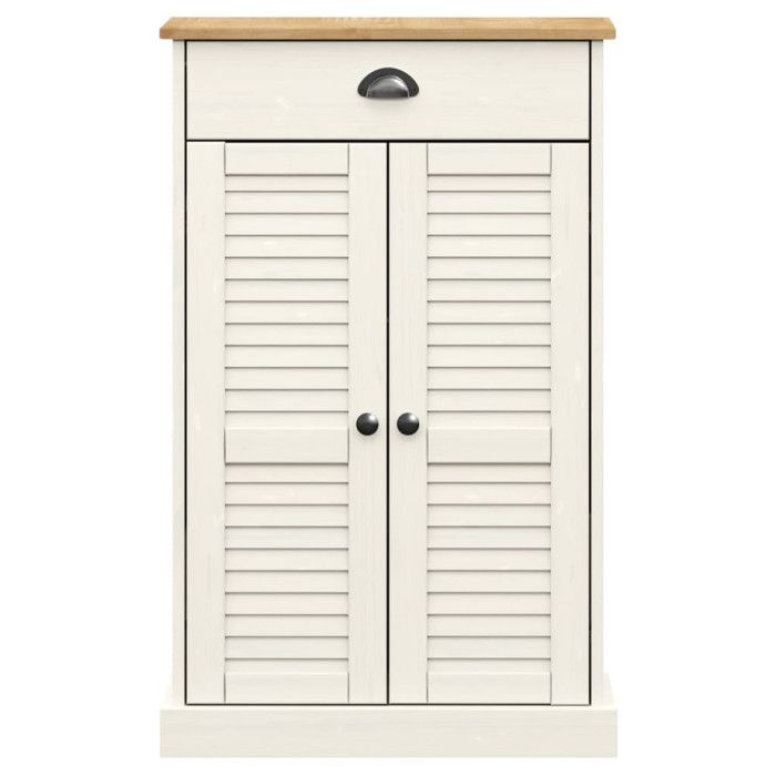 VidaXL Armoire à chaussures VIGO blanc 60x35x96 cm bois massif de pin 353167