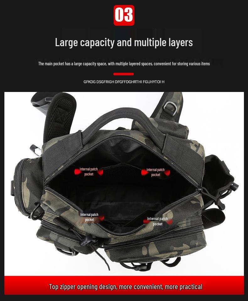 Taktischer Tarn-Multifunktions-Angelrucksack: Outdoor Hüft-, Brust- und Rutentasche mit großem Fassungsvermögen