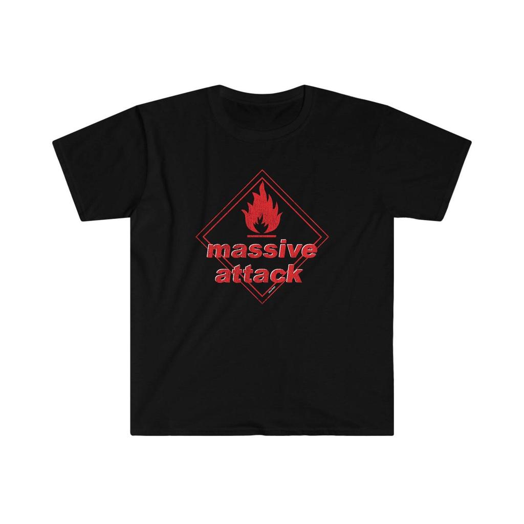 T-shirt Unisex Massiva Attack Blue Lines Album con Grafica della Band