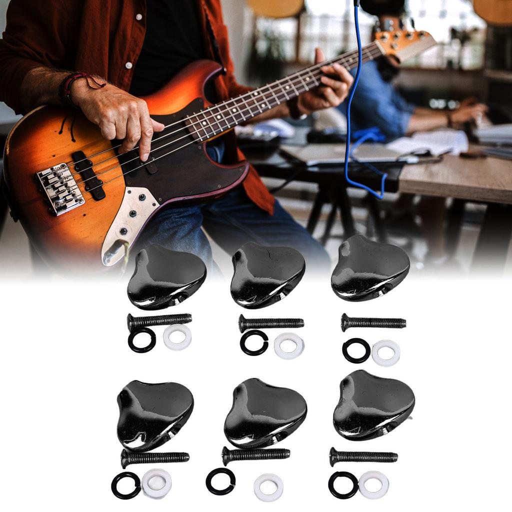 6 Stück Gitarrenmechanik-Knopf Exquisite Fischschwanzform Bequemer Griff Metall Stimmwirbelkopf
