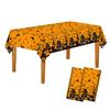 Seimeinoki Halloween Tablecloths, Set of 2, Pumpkin-Shaped Plastic Waterproof Table Covers for Halloween Decorations, Scary Table Decor for Outdoor Ki