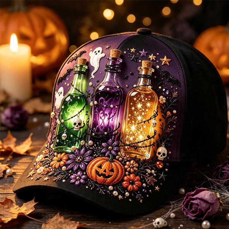 Halloween print baseball cap street accessory hat everyday casual sun hat
