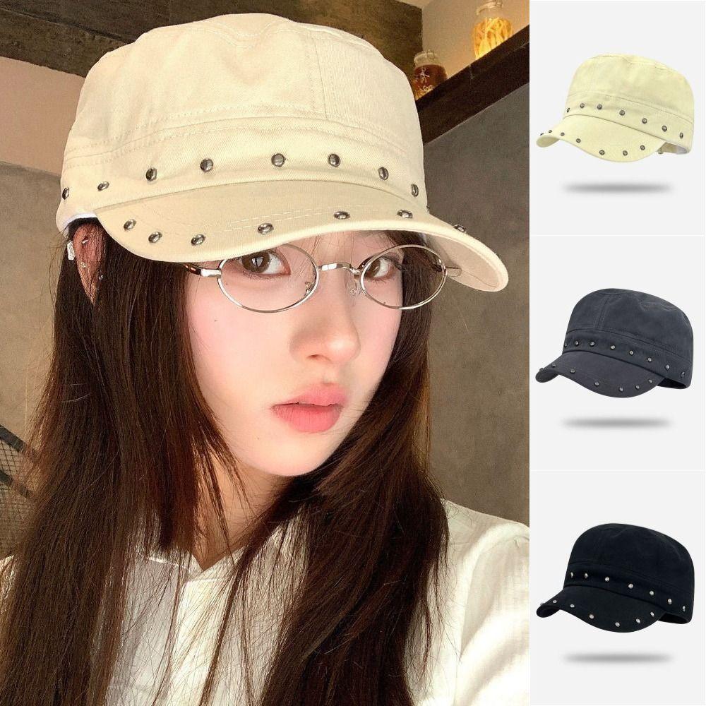 Cotton Rivet Peaked Cap Spice Girls Equestrian Hat Personality Retro Baseball Cap Autumn