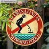 2D Flat Vintage Warning Aluminium Sign - Unique Figurine Ornaments with No Urination In Swimming Pools - Swimming Pools Hanging Ornament - No