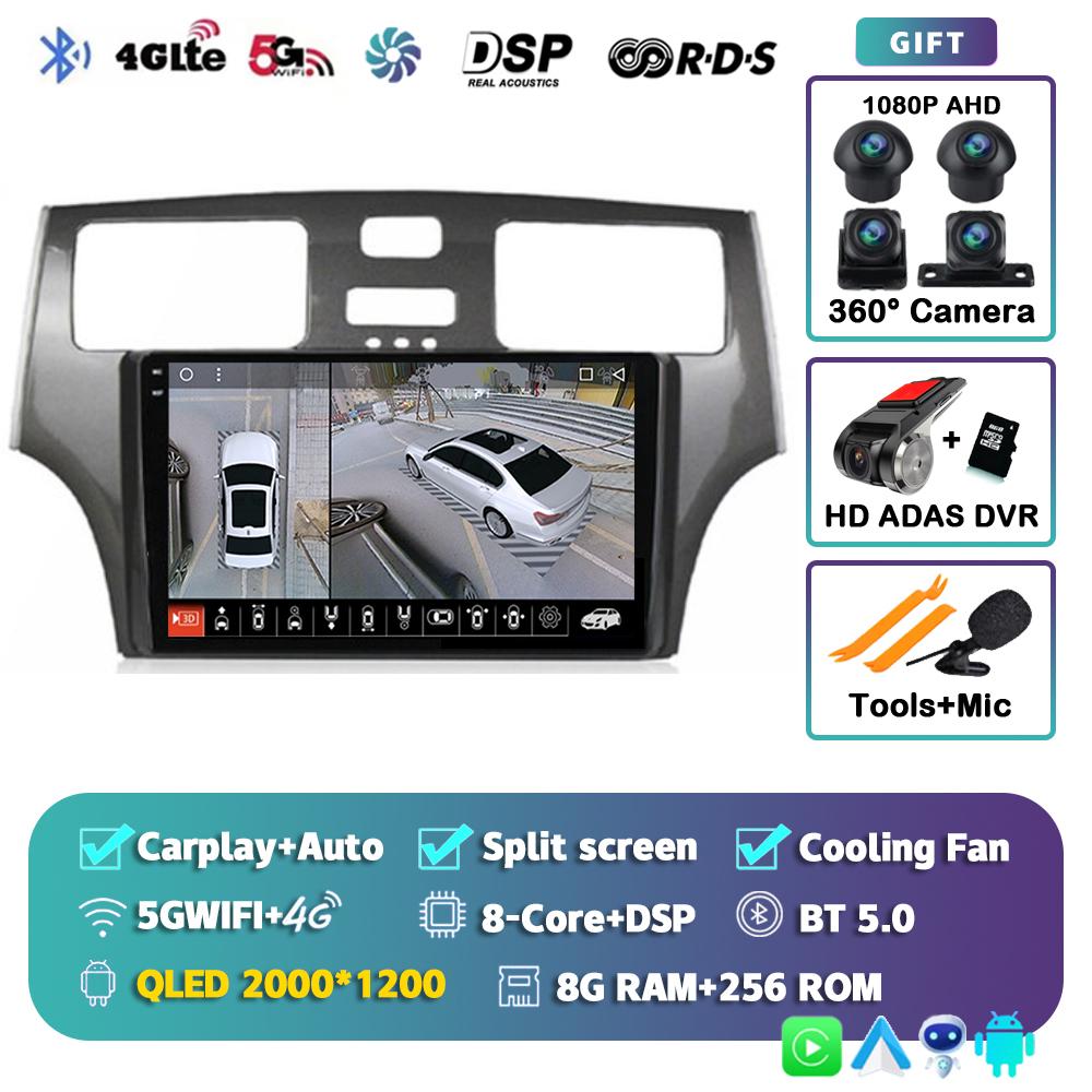 Radio samochodowe Android 14 Carplay Auto dla Lexus ES300 ES330 XV30 ES250 2001 2002 2003 2004 2005 2006 Odtwarzacz multimedialny Stereo 4G DSP