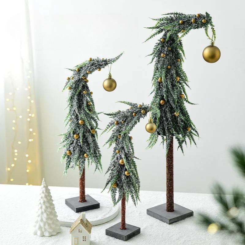 Christmas Decoration Mini 50cm Crooked Neck Christmas Tree Home Decoration Ornament Christmas Atmosphere Arrangement