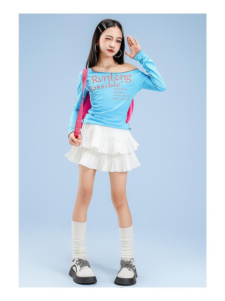 Girls' Cool Blue Jazz & Hip Hop Dance Costume for Performances