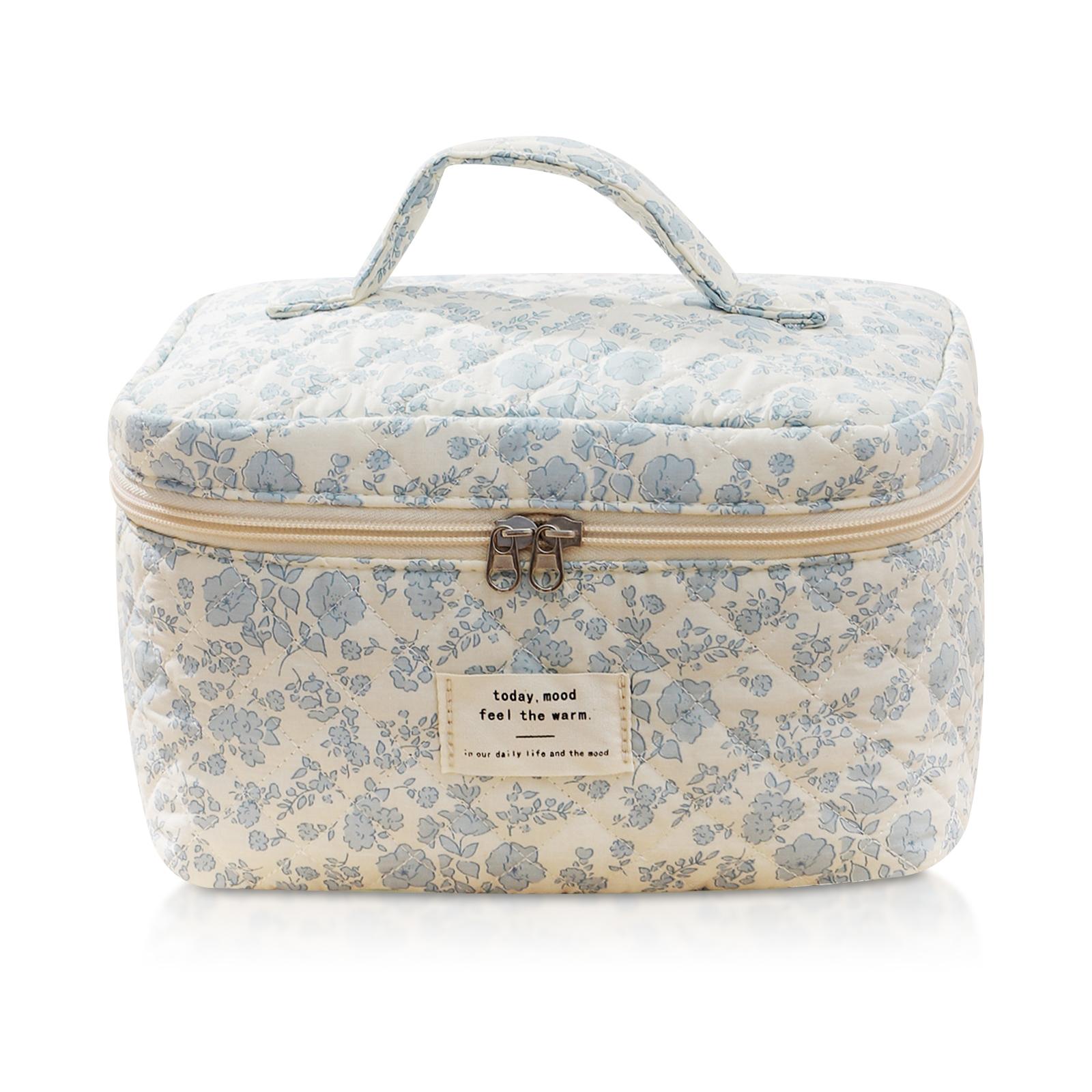 

Ручная косметичка большой емкости Маленькая сумка для хранения цветов светло-синий