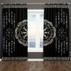 JIT 2pcs Rune Pattern Blackout Curtain   Viking Design   Room Darkening   Polyester   Home Decor   Rod Pocket Window Treatment