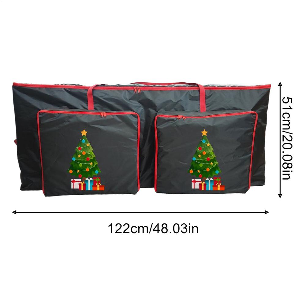 Christmas Tree Print Organizer With Two Front Pockets Christmas Tree Storage Bag Holiday Wreath Organizer For Basement Closet