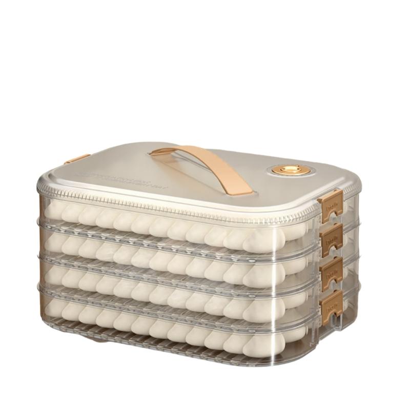 Stackable Dumpling Storage Box with Lid Food Preservation Crisper Container Case