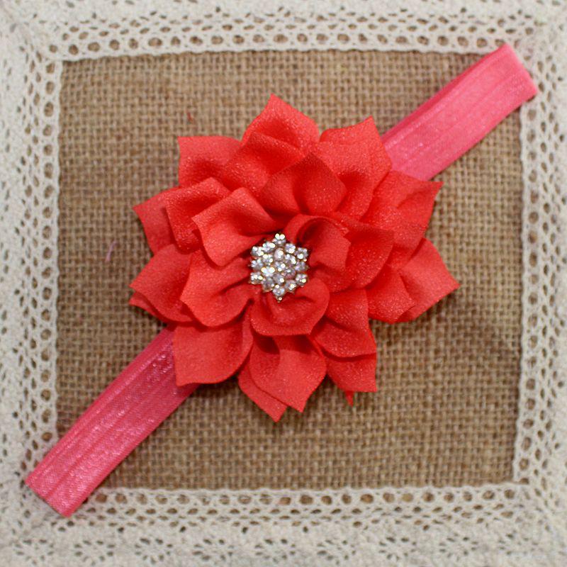 European & American Baby Rhinestone Lotus Headband – 13 Colors