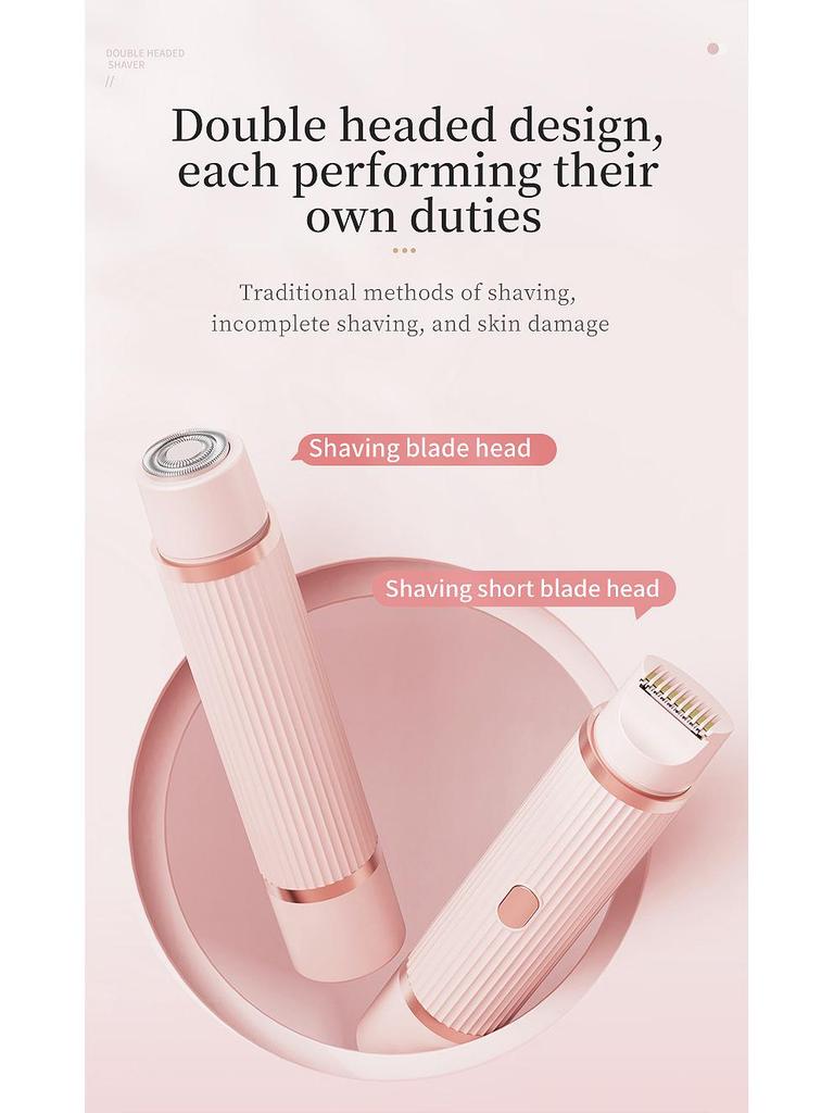 Dual-Head Women's Electric Epilator and Pubic Hair Trimmer