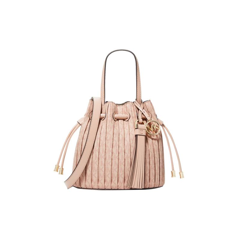 MICHAEL KORS handbag Willa Old Flower Printed Retro Drawstring Tassel Coated Canvas Tote Bag Tote Bag Shopping Bag Bucket Bag Crossbody Mini Women s розовый