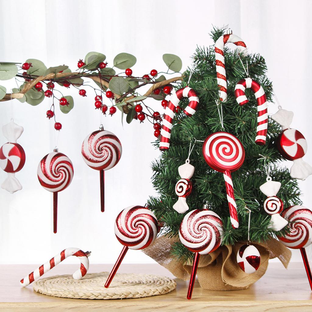 Xmas Tree Candy Decor PVC Material Classical Hanging Candy Ornaments for Holiday Party 5 Candies