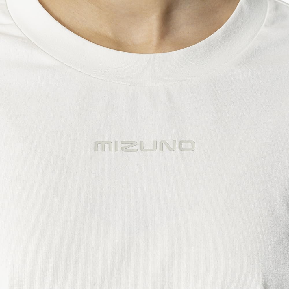 Mizuno Soft Dry Short Sleeve Training UPF Snow Size M Women's T-Shirt, Comfortable, Moisture-Wicking, Quick-Drying, 50+, 32MAB300, White,
