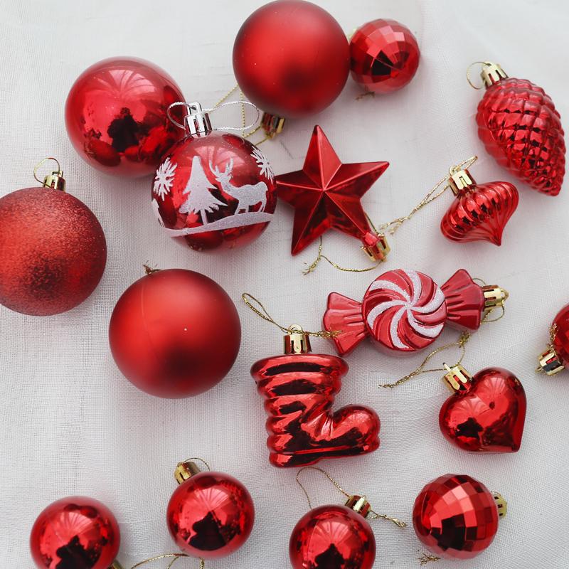 3-10CM Red Pearlescent Christmas Ornaments for Visual Merchandising - Available In 6CM, 8CM, 10CM Sizes