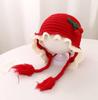 Cozy Cherry Princess Knitted Baby Hat with Ear Protection - Perfect for Autumn and Winter