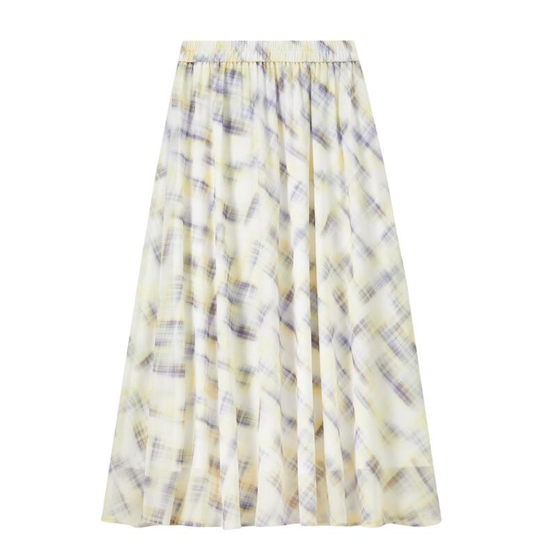Elegancka damska spódnica midi w kratę o kroju A