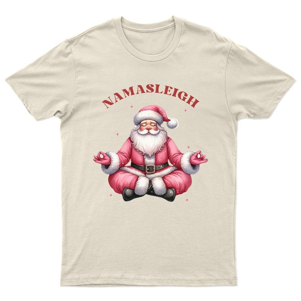 Namasleigh Christmas Meditation Santa TShirt Unisex Gift Retro Funny Womens Unisex T-Shirt XXXXL