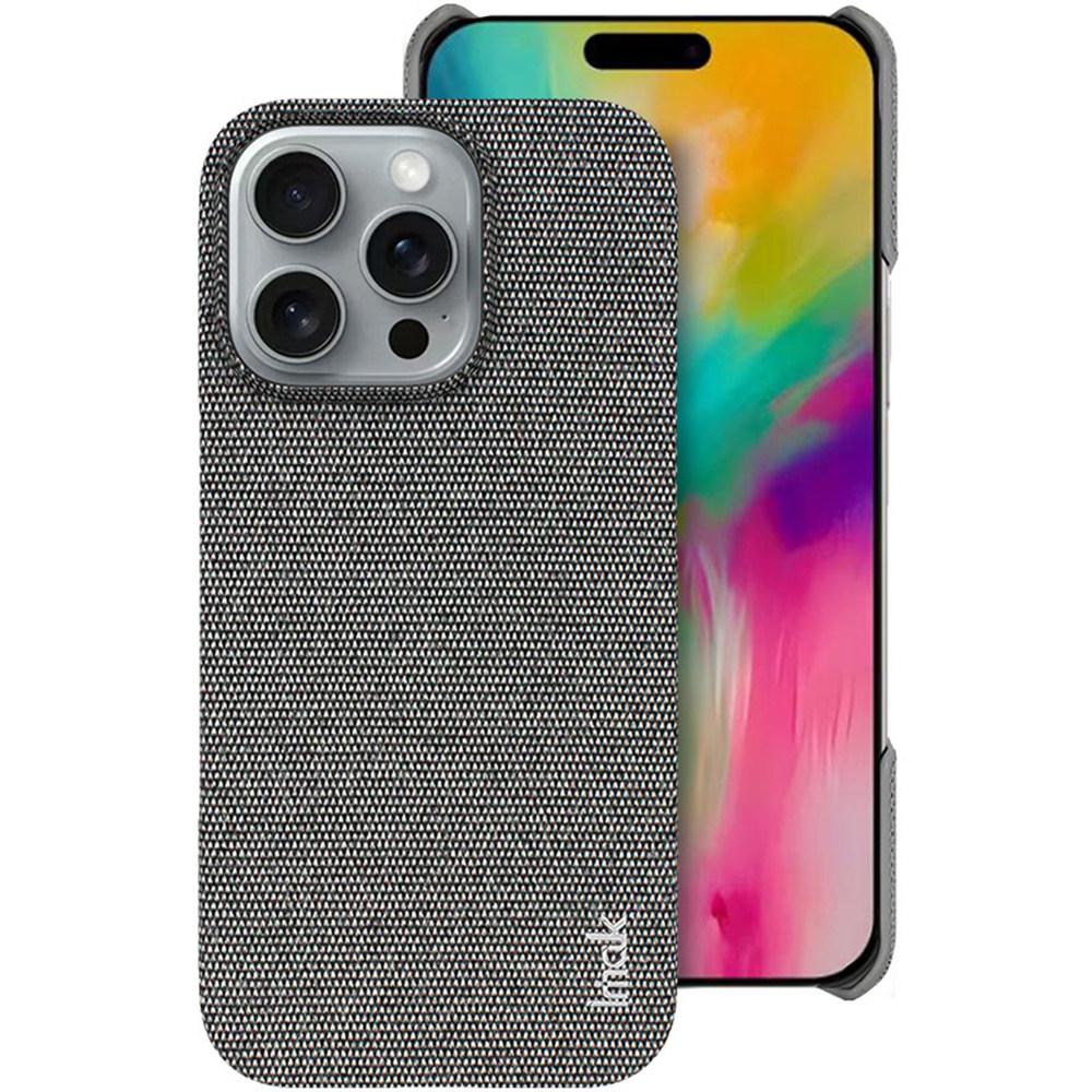 IMAK Ruiyi Series for iPhone 16 Pro Case Fabric Texture Leather+PC Phone Back Cover