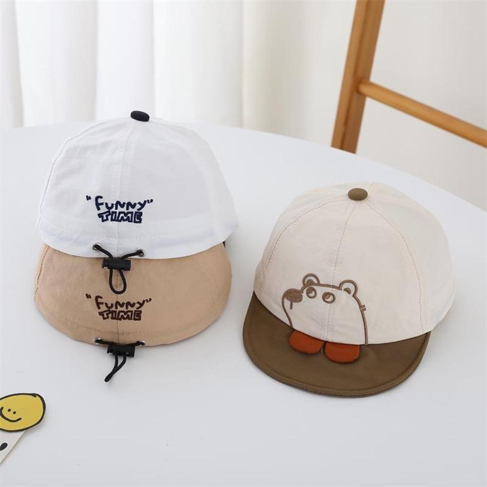 Quick Dry Cartoon Bear Baby Hat Casual Kids Peaked Caps Fashion Newborn Sun Hat  Beach