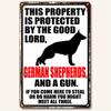 Vintage Siberian Husky and Gun Metal Sign  Retro Warning Durable es Perfect for Dog Lovers Home Security Outdoor Decor Hu