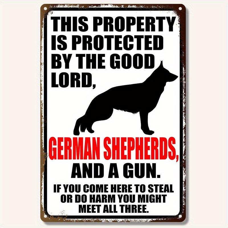 Vintage Siberian Husky and Gun Metal Sign Retro Warning Durable es Perfect for Dog Lovers Home Security Outdoor Decor Hu