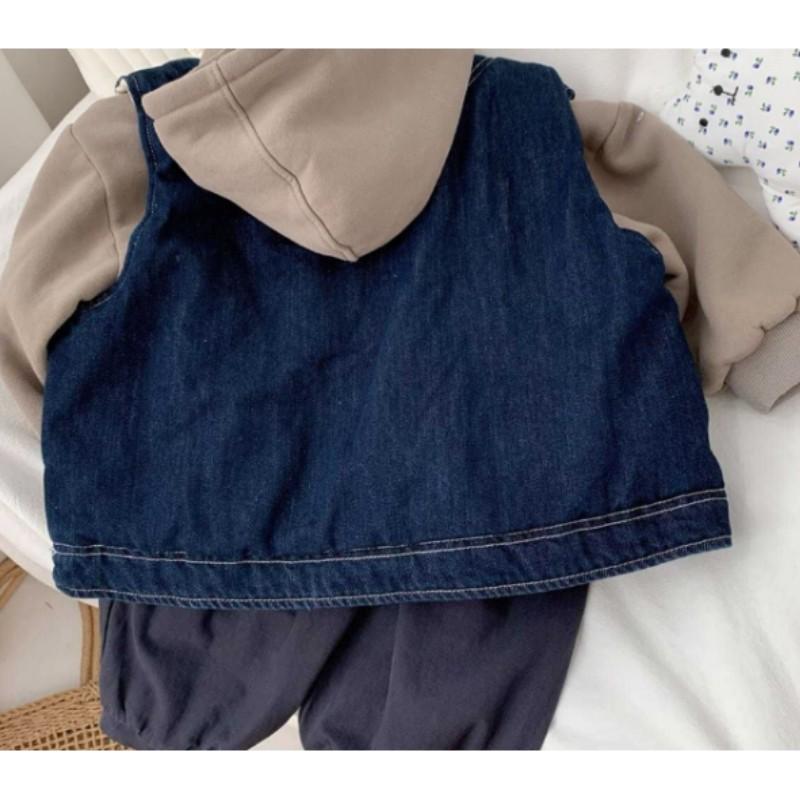 Children Winter&Autumn Kid Vest Denim Waist Coat for Newborn Baby Sleeveless Jackets Outwear for Toddler Girls&Boys