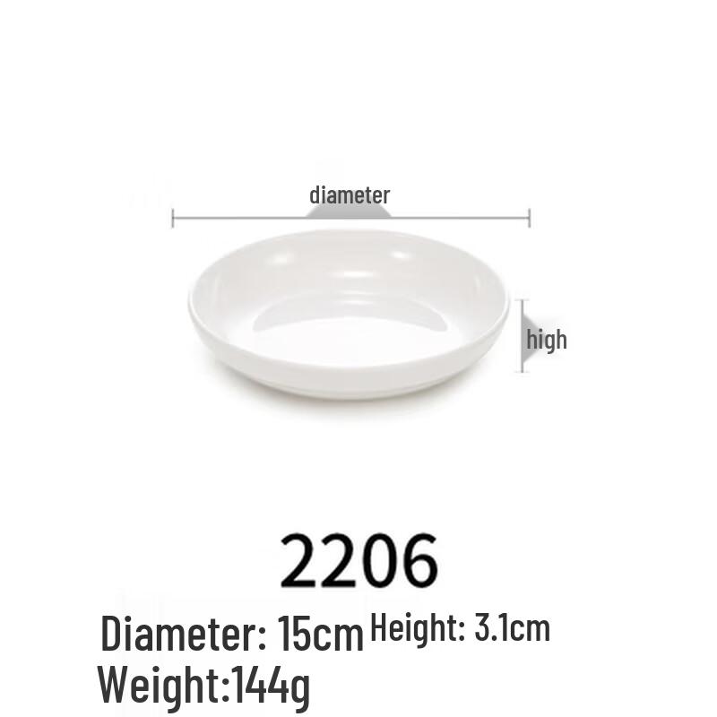 White Melamine Commercial Round Serving Plate