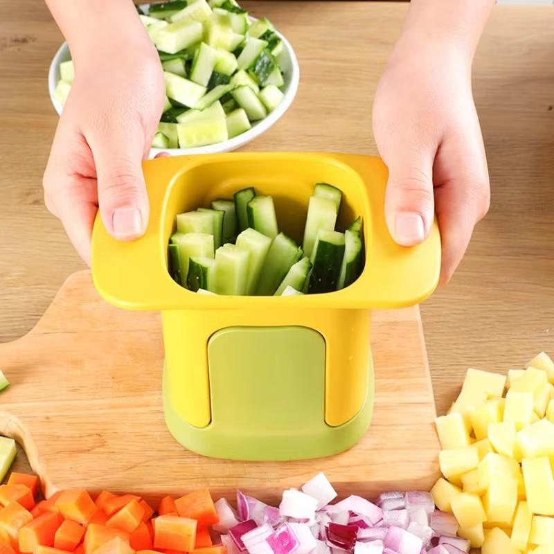 Multifunctional Cucumber Potato Slicer Household Hand Pressure Onion Dicer Vegetable Chopper French Fries Cutter Kitchen Gadgets
