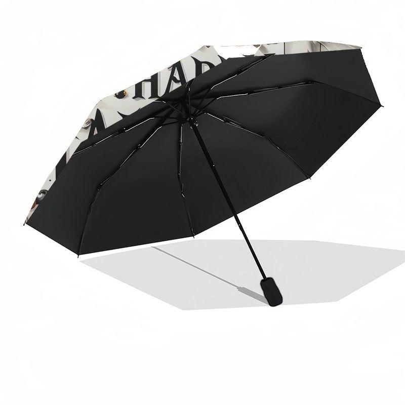 Halloween Spooky Gnomes&Pumpkins DecorUmbrella with Cute Design,Portable 3-Fold Compact Umbrella for Men&Women,Valentine's Day Mother's Day