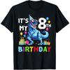 Kids It's My 8th Birthday Happy 8 Year T-Rex T-Shirt