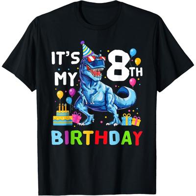 Kinder Es ist mein 8. Geburtstag Glücklicher 8 Jahre T-Rex T-Shirt