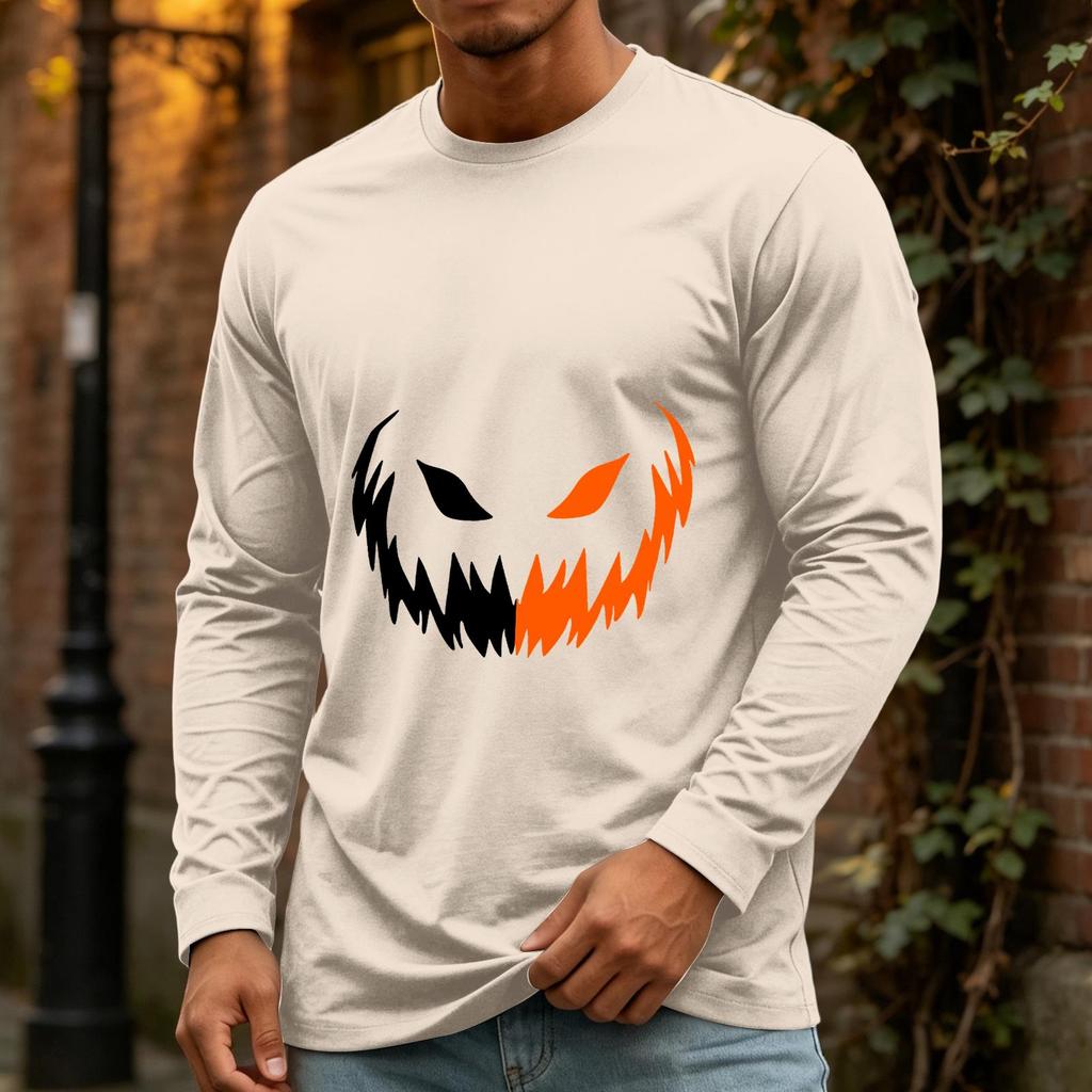 Men's Halloween Casual Long Sleeve Neck Shirt