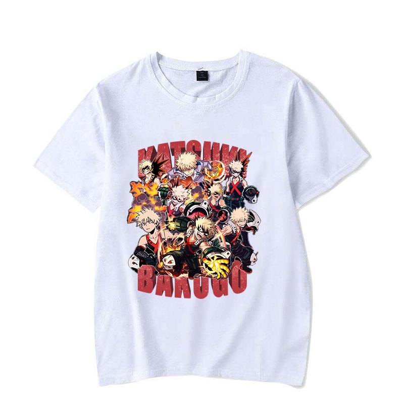Hot Anime Bakugou Katsuki Printed Women Men Fashion Y2k Short Sleeve Tee Shirts Round Neck Casual Summer Cool Shirt
