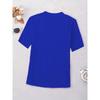 Summer Casual Short Sleeved Solid Color V-neck Women's T-shirts
