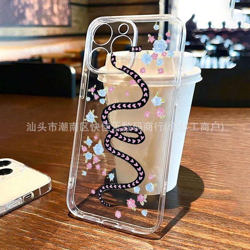 Colorful butterfly iPhone16ProMax/15/14/13 series mobile phone case 11/12 transparent 17ProMax soft