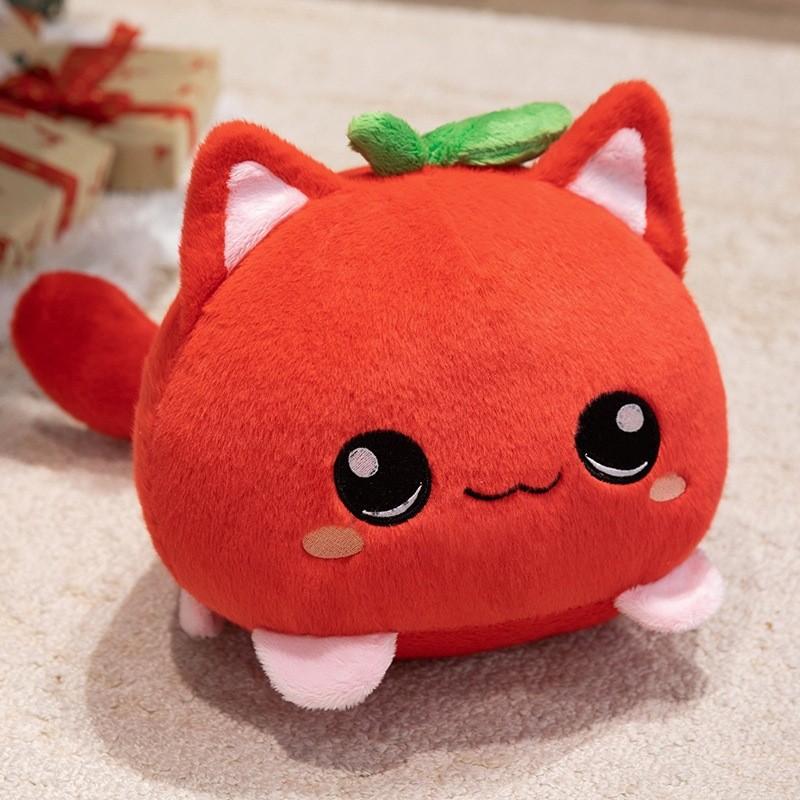 

Apple Eggplant Carrot Strawberries Cat Plush Toy With Pp Cotton Filling For Kids Bedroom Decor Gift For Girls And Boys Apple,10cm