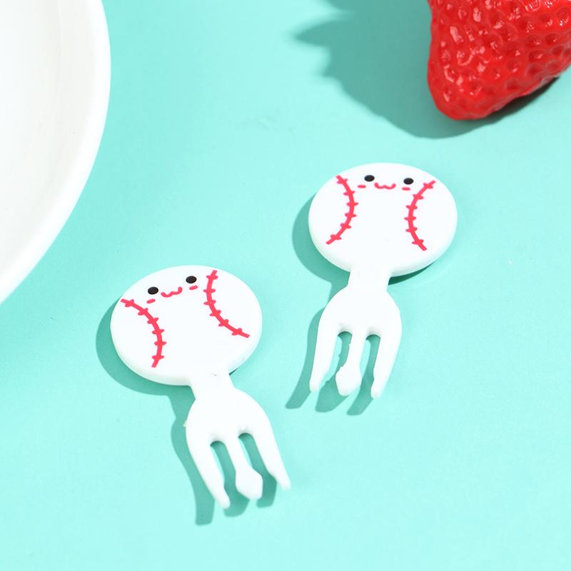 8Pcs Mini Football Sport Fruit Fork Cartoon Snack Cake Dessert Food Toothpick