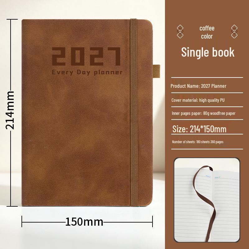 2027 Daily Planner: One Page Per Day, Premium Office Record Book with Chinese Inner Pages