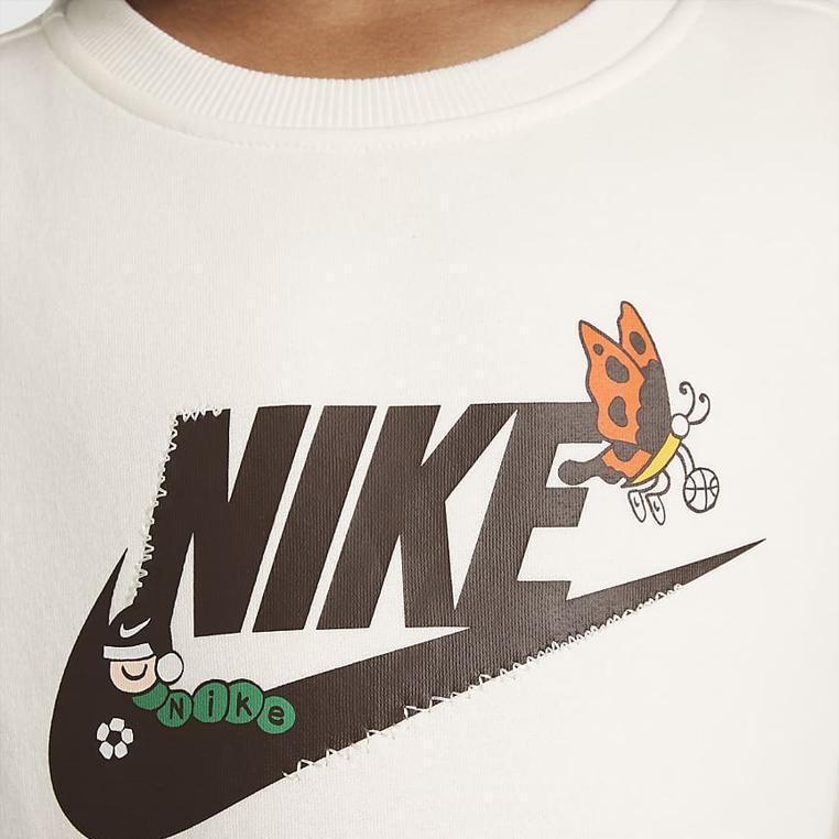 Nike Sportswear Club Comfortable Soft Crewneck Pullover Kids tops White IB2547-133