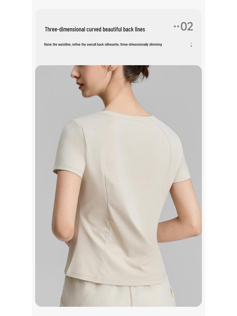 2026 Women's Spring/Summer Yoga T-shirt: Round Neck, Bare Feel, Short Sleeve, Slim Fit, Running & Fitness Top