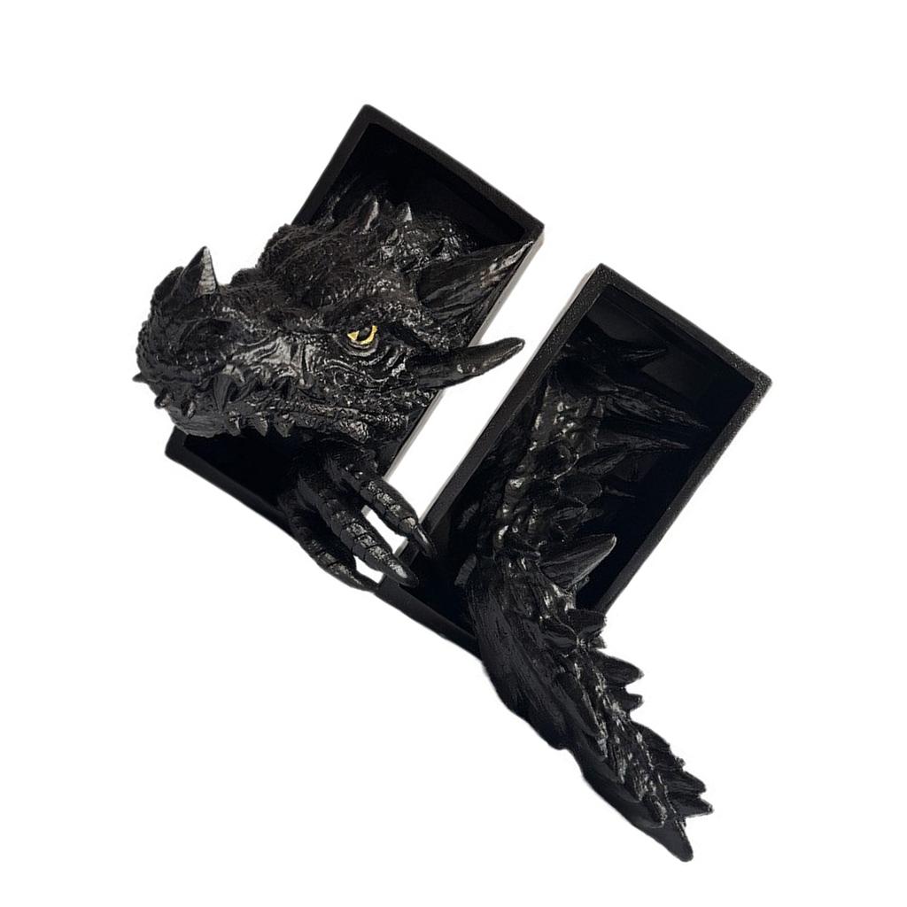 Dragon Bookshelf Decors Decorative Bookends Animal Statues Dragon Book Ends for Shelves Decors Unique Book Lover Gift