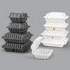 5Pcs Disposable Clamshell Food Container 3 Compartment Lunch Box Leakproof Microwavable Takeaway Box For Restaurant Meal Prep